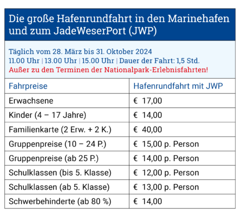 Hafenrundfahrt Reederei Warrings