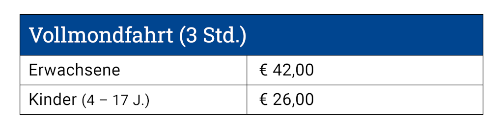 VMF_Preise_25 Reederei Warrings - Vollmondfahrten Preise