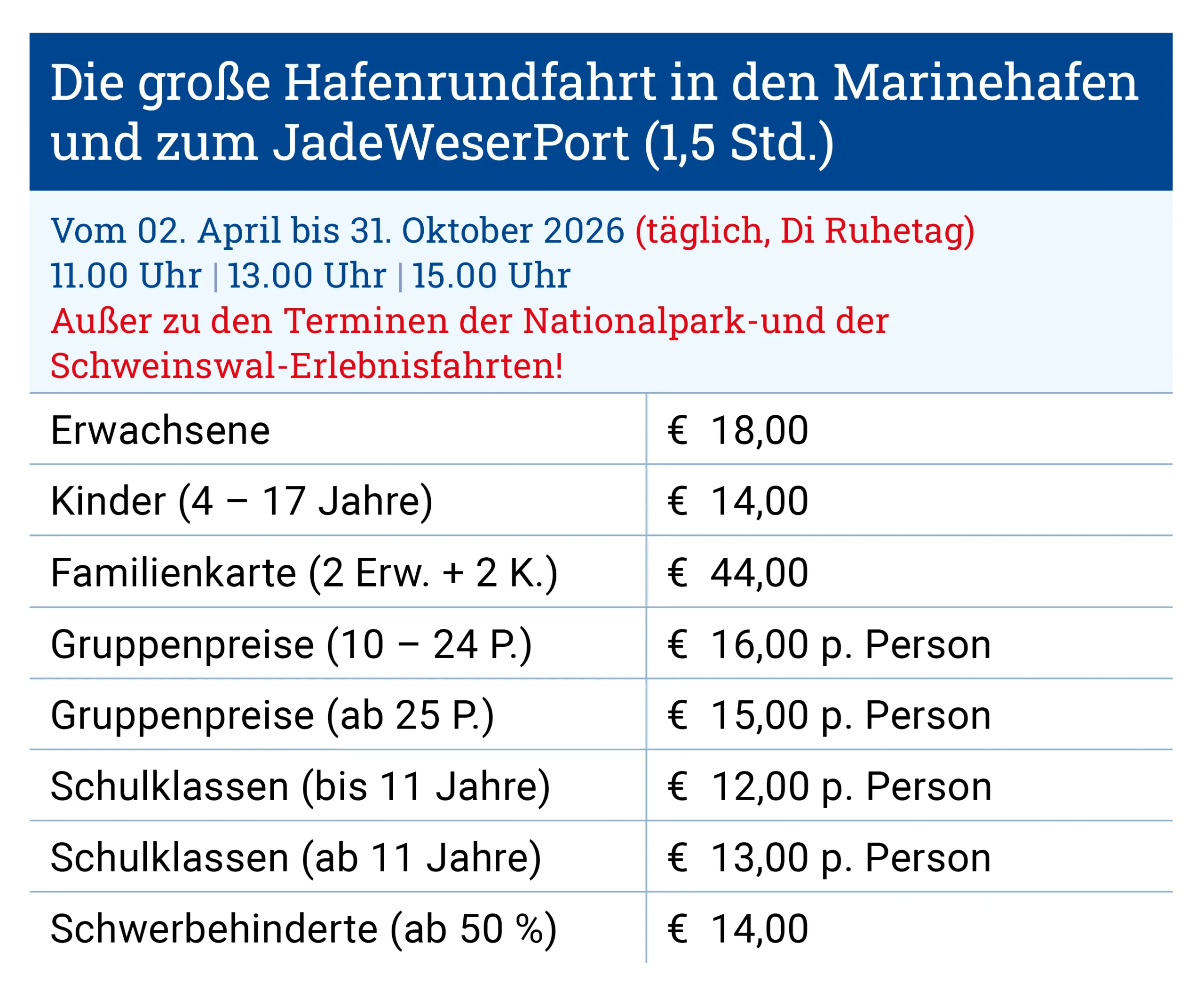 Reederei Warrings - Hafenrundfahrt