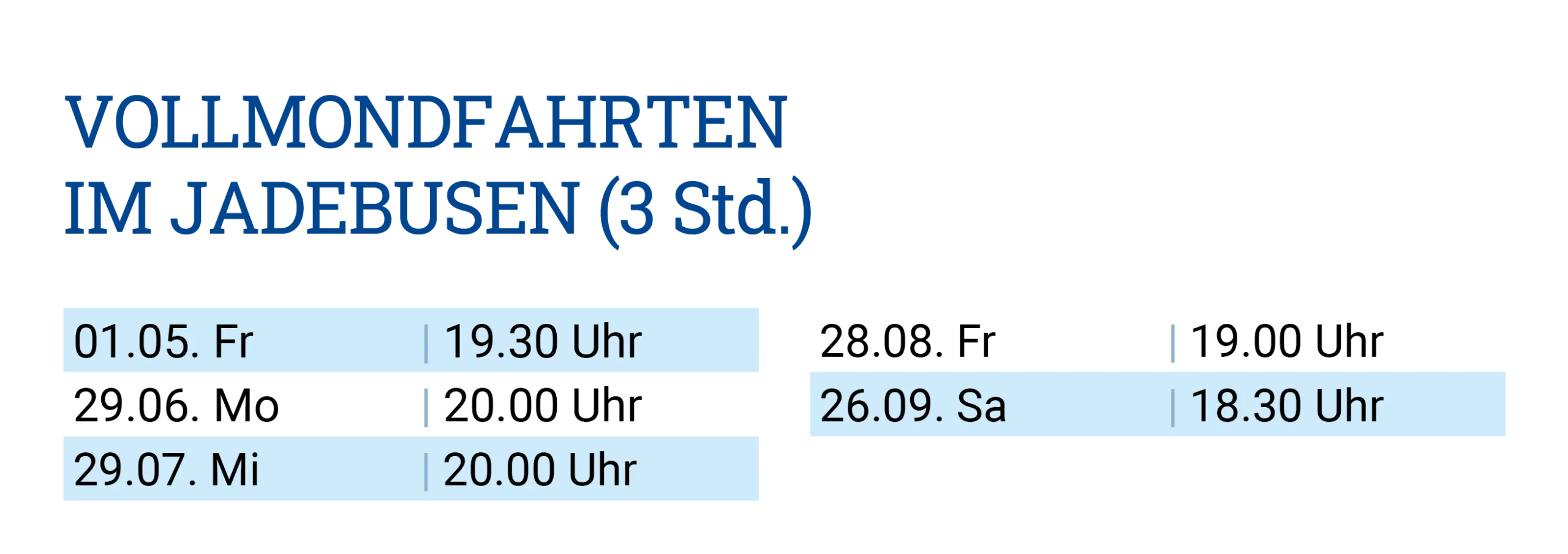 Reederei Warrings - Vollmondfahrten
